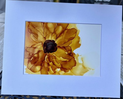Alcohol Ink Painting: Sunflower
