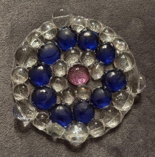 Sun Catcher: blue & clear stones, pink middle stone