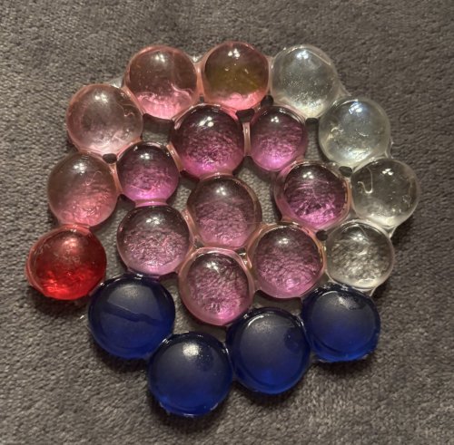 Sun Catcher: blue, pink & clear stones, one red stone
